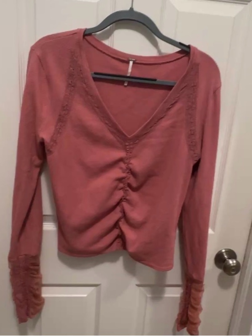 Free People Coral Pink Knit Women’s Sweater - XL